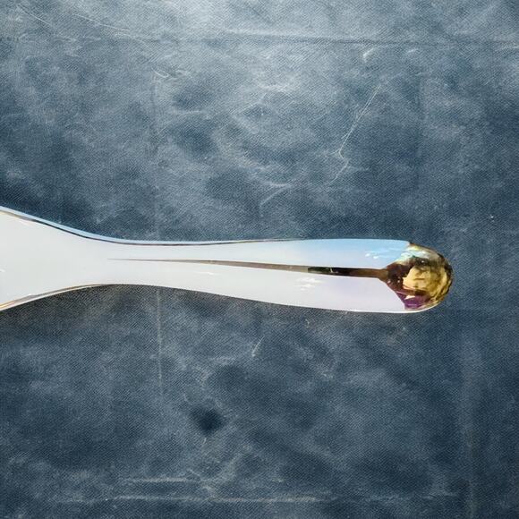 Porcelain Soup Spoon-White w Gold-Replacement Single-Rice-Noodle-Asian-Wonton - Picture 3 of 4